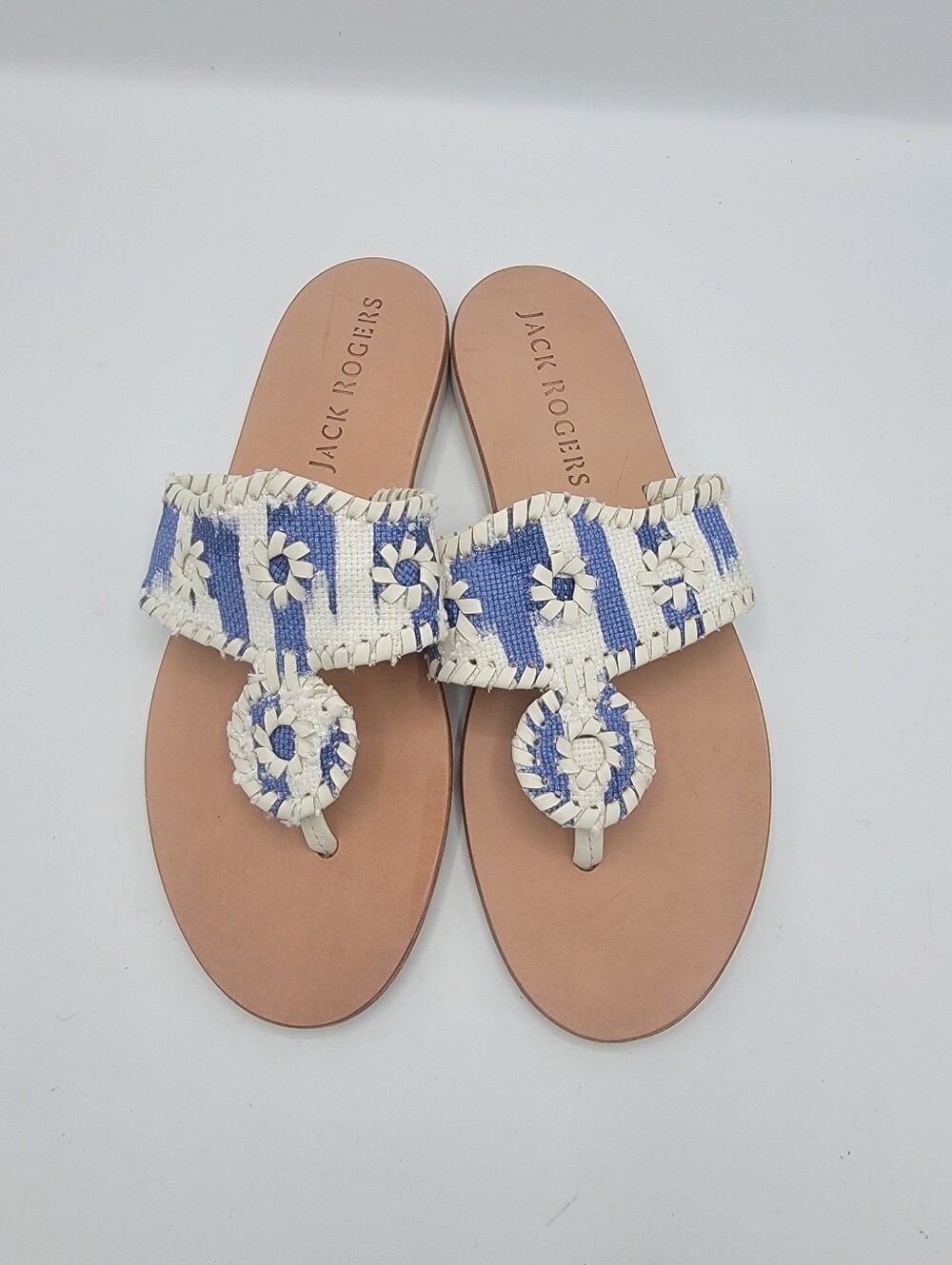 Jack Rogers Women's Blue And White Nautical Sandals - Picture 2 of 8